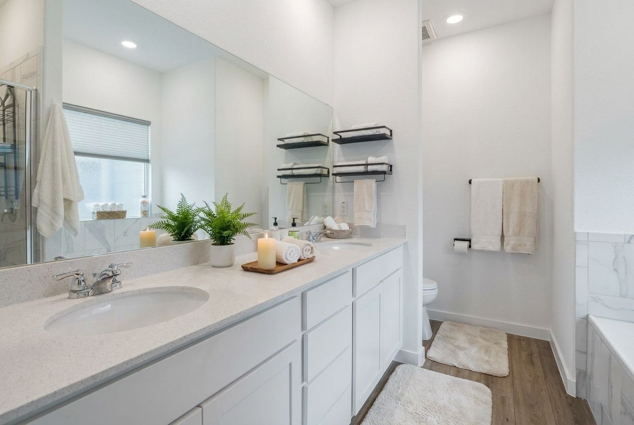 411 Jack Ryan Kyle, TX 78640 - Photo 13 of 30 a bathroom with a sink and a mirror