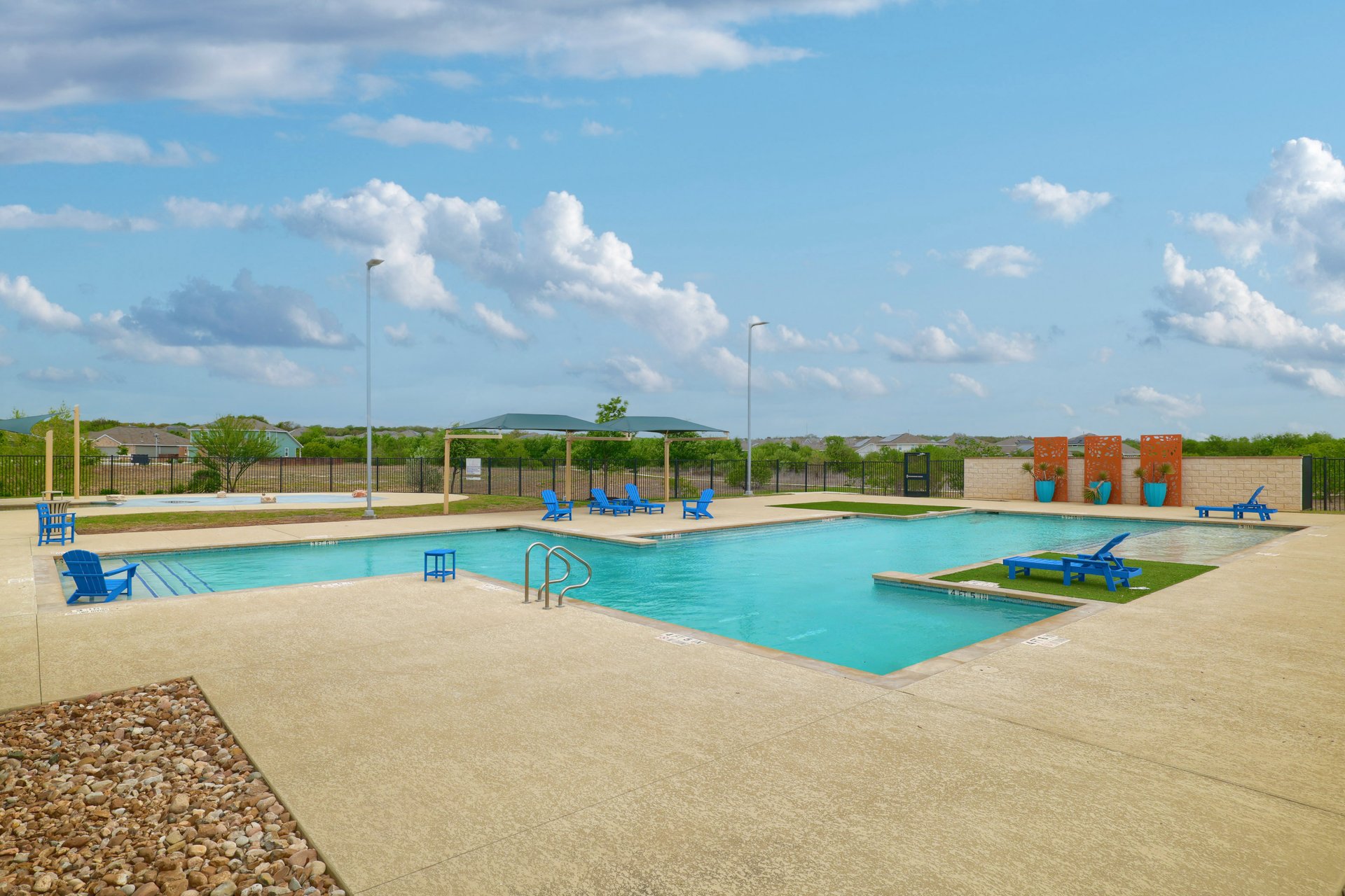411 Jack Ryan Kyle, TX 78640 - Photo 30 of 30 a view of swimming pool with an outdoor seating and yard