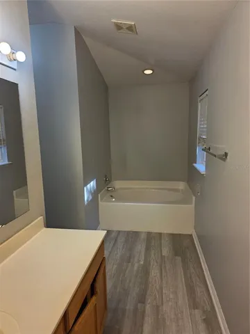 a bathroom with a sink and a vanity