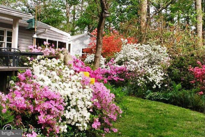 10409 Gary Road, Unit FRONT Potomac, MD 20854 - Photo 13 of 14 a front view of a house with a yard and fountain