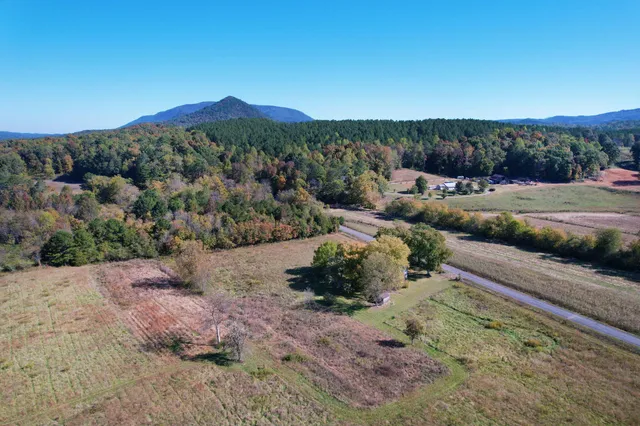 a view of a street with a mountain view