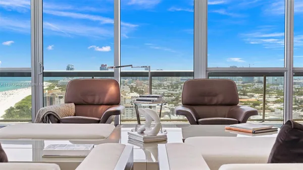 a view of balcony with seating space