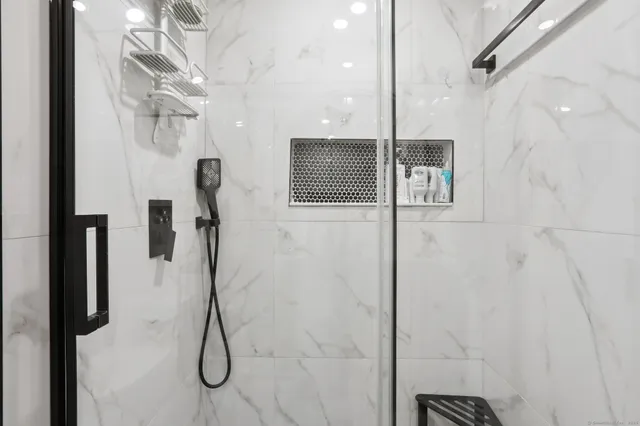 a bathroom with a shower