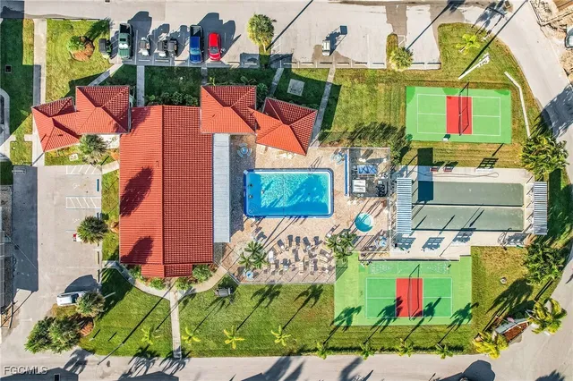 an aerial view of a houses