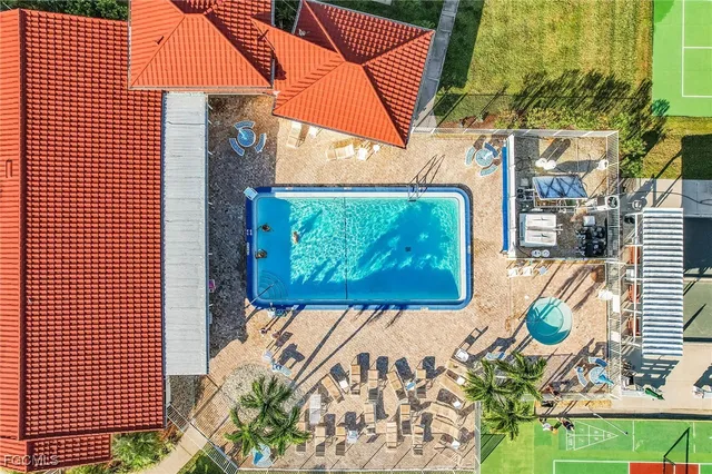 a view of a street with an outdoor space