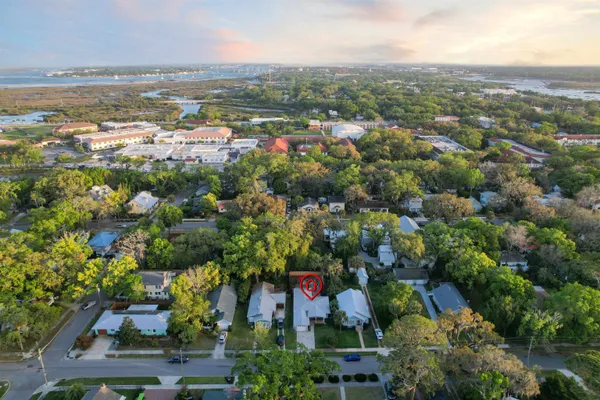 an aerial view of multiple house