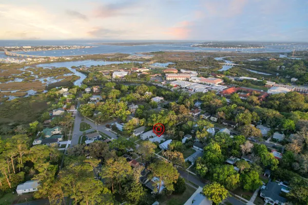 an aerial view of multiple house