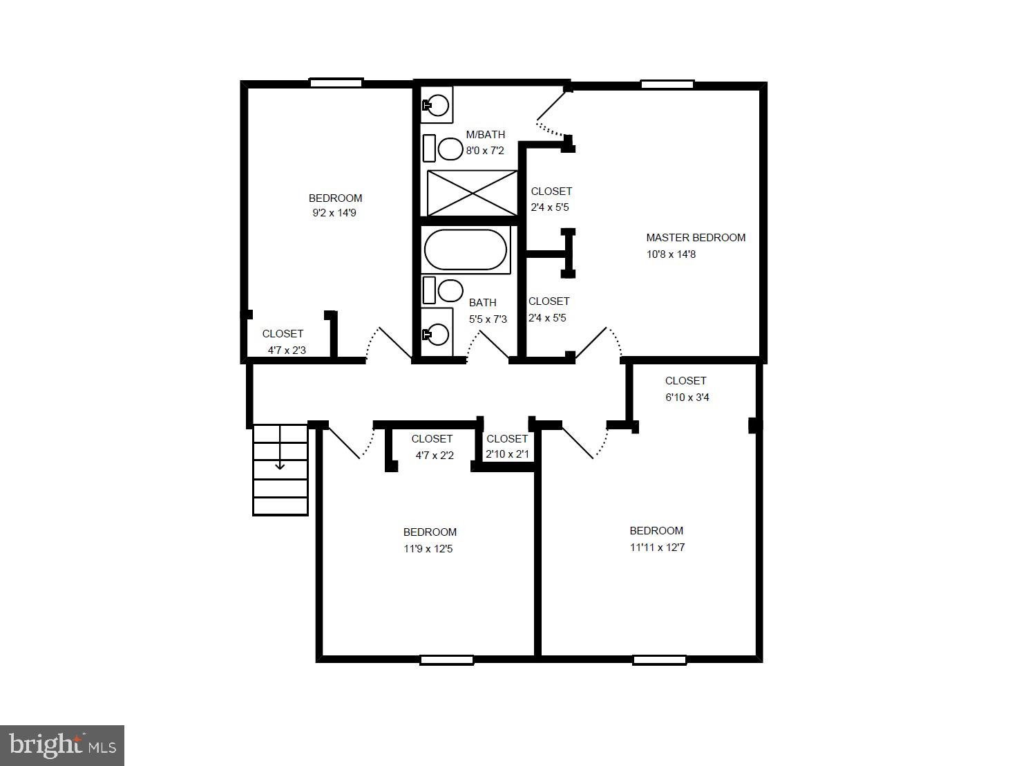1494 Roundleaf Court Reston, VA 20190 - Photo 36 of 37 Upper Level Floor Plan