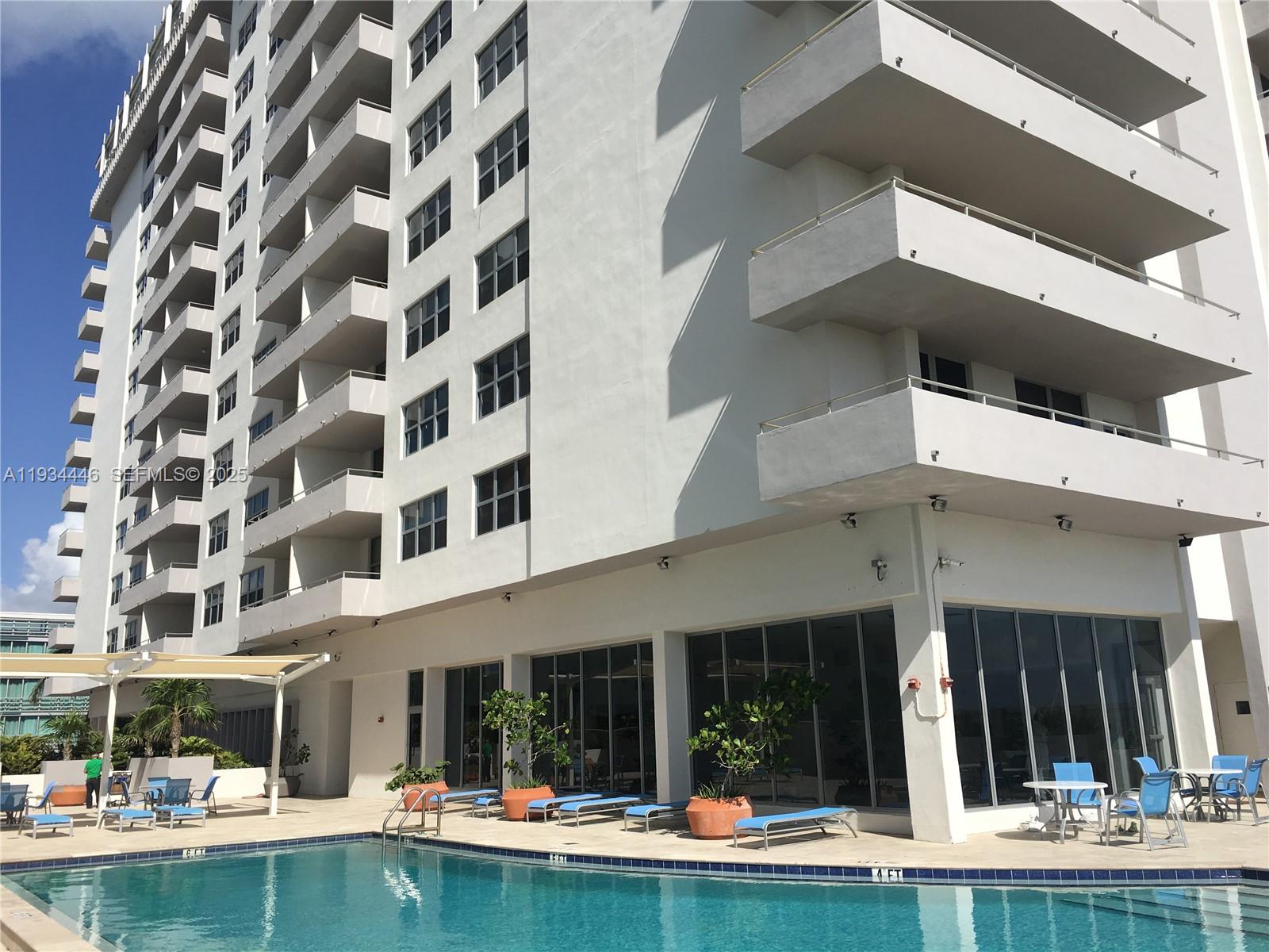 9225 Collins Avenue, Unit 305 Surfside, FL 33154 - Photo 8 of 10 front view of a building with a swimming pool