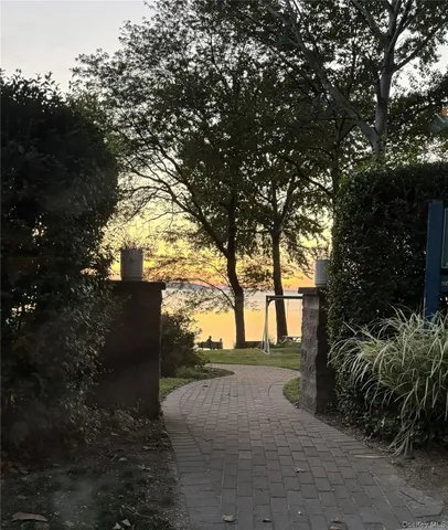 a view of backyard with green space
