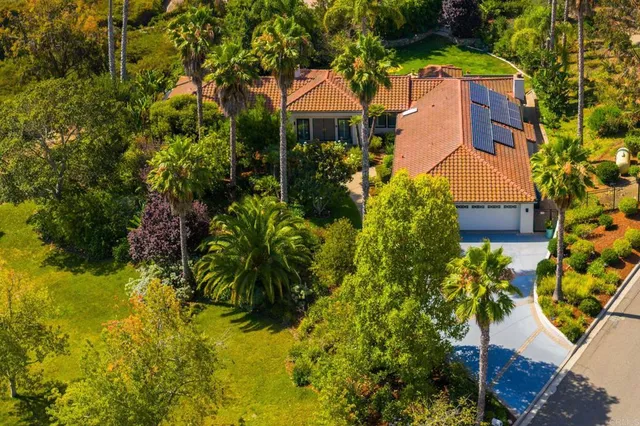 an aerial view of a house