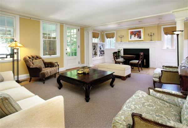 47 Nobscot Road Newton, MA 02459 - Photo 3 of 12 a living room with furniture and a fireplace