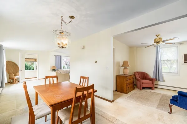 a view of a livingroom and dining room