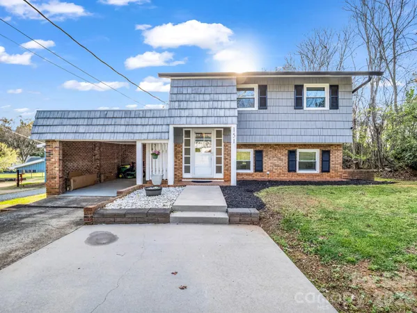 a front view of a house with entertaining space