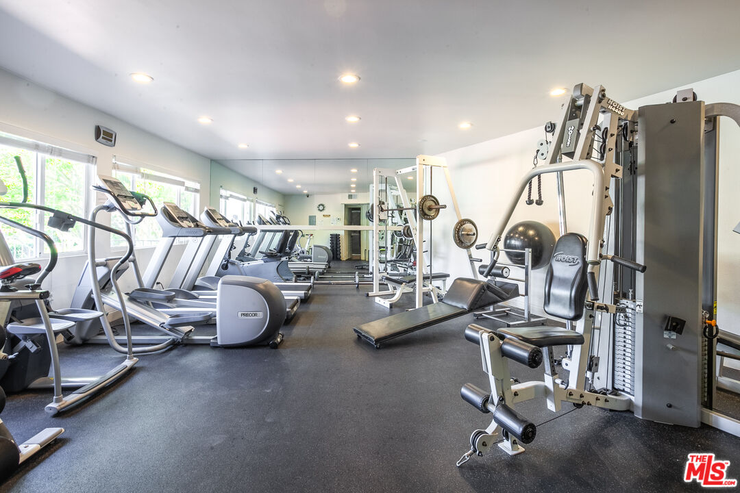 2385 Roscomare Road, Unit D17 Los Angeles, CA 90077 - Photo 17 of 18 a view of a room with gym equipment