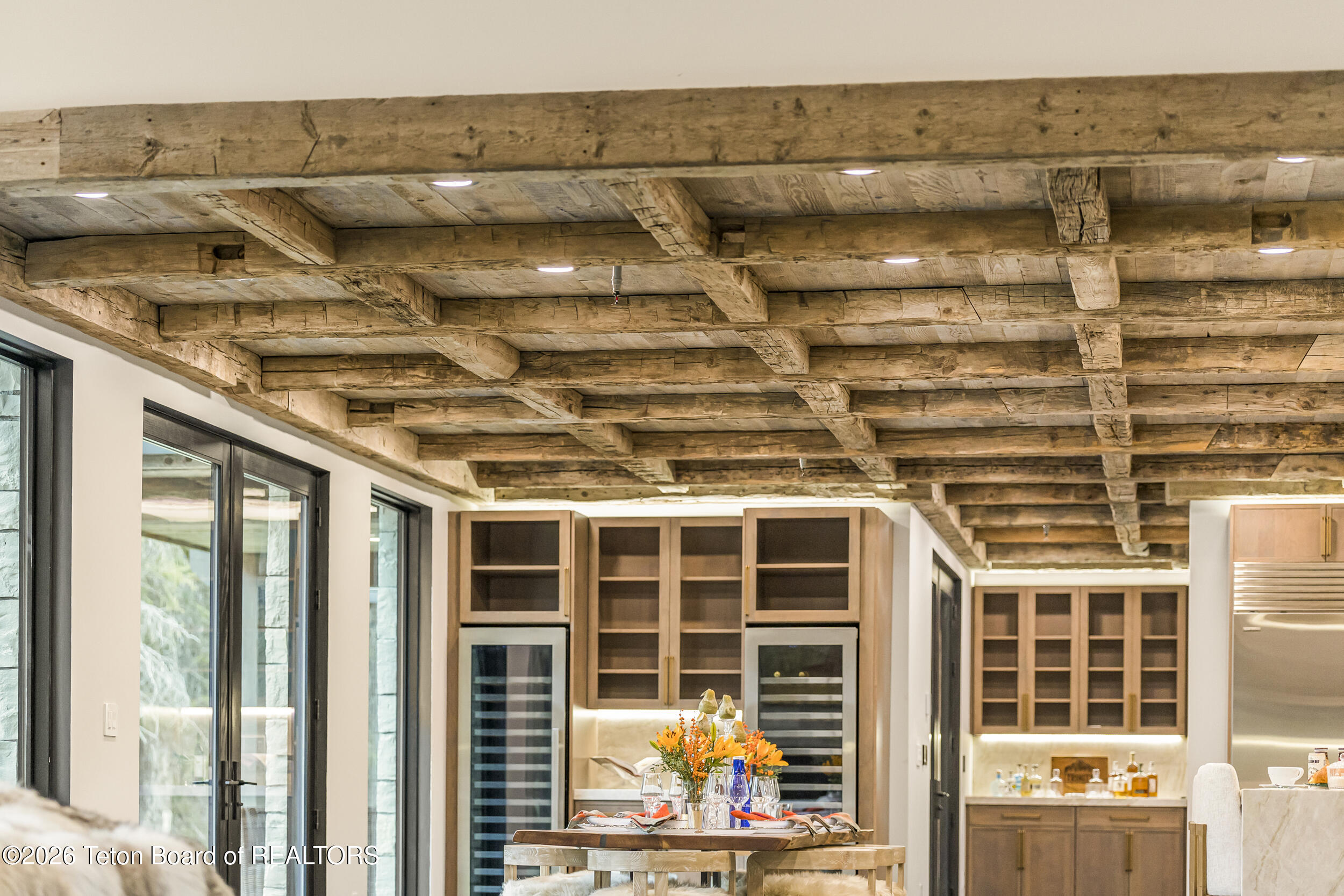 8910 Porter Loop Road Jackson, WY 83001 - Photo 19 of 79 Custom Designed Reclaimed Ceiling