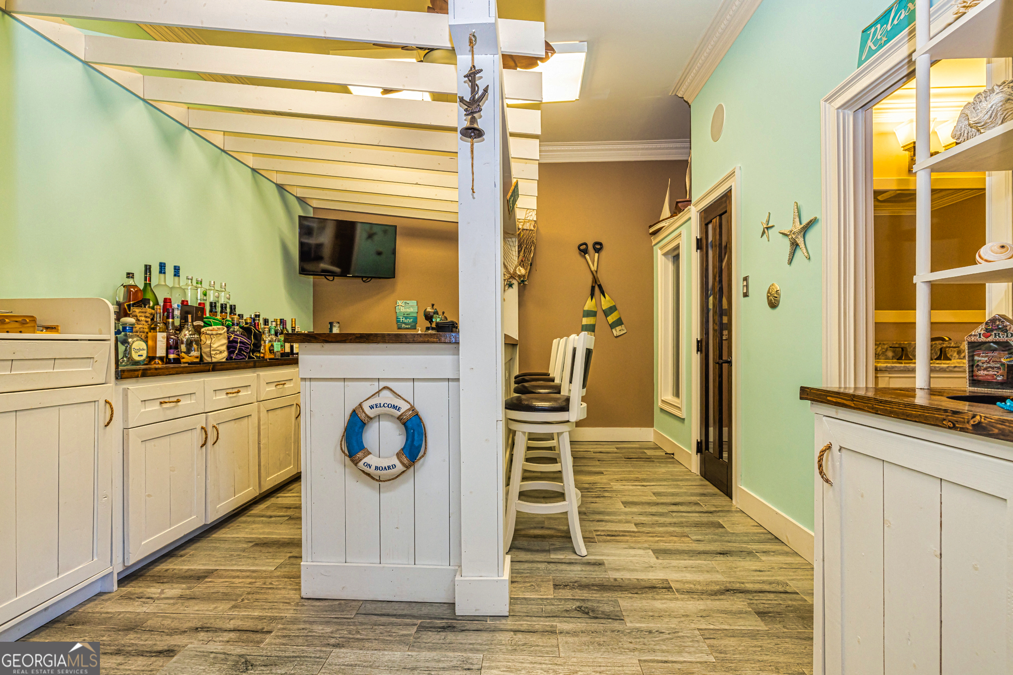 131 Lincoln Road Tyrone, GA 30290 - Photo 41 of 82 a view of spacious bathroom with a granite countertop sink and a wooden floor