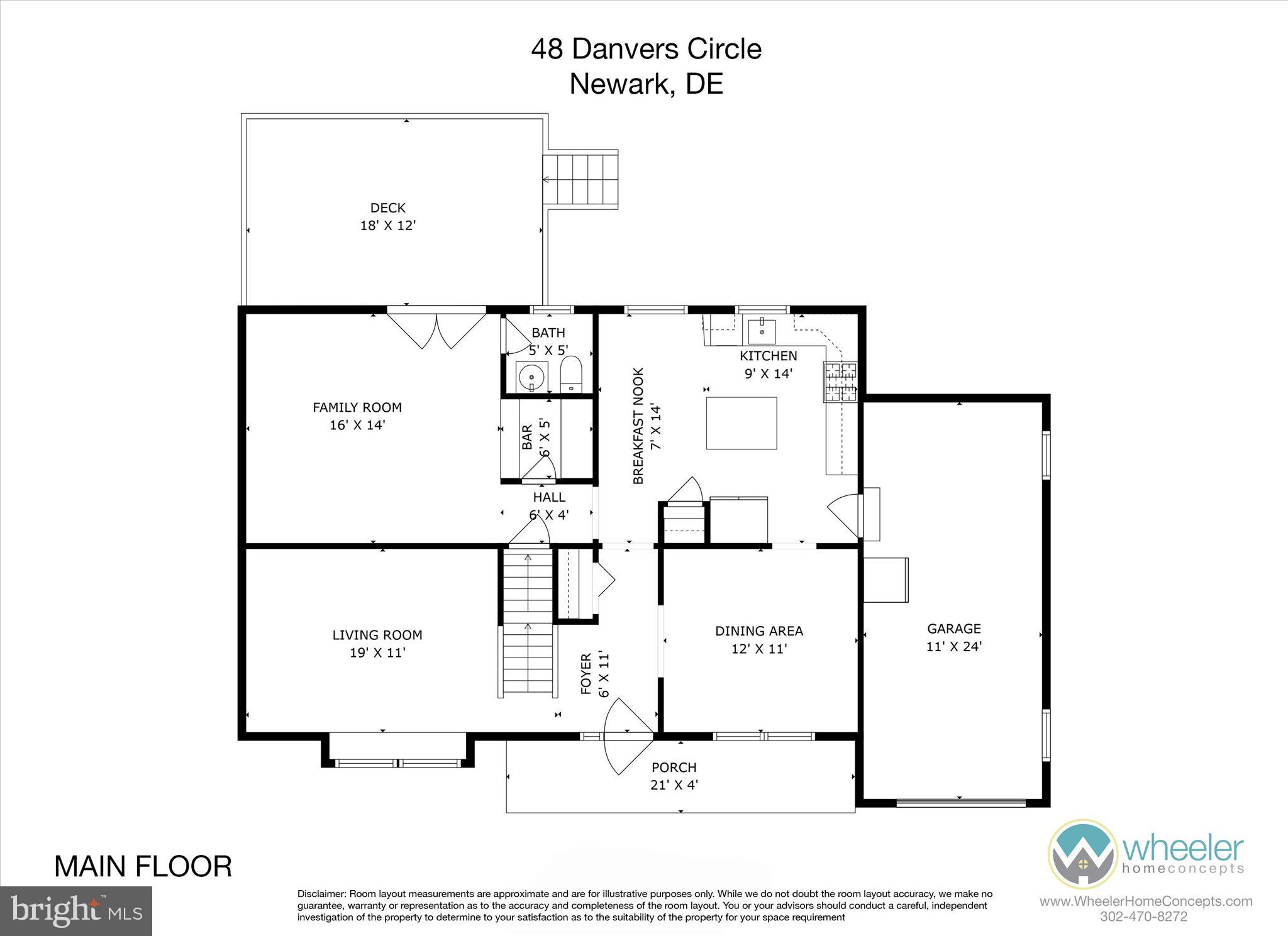 48 Danvers Circle Newark, DE 19702 - Photo 8 of 36 Main Level Floor Plan