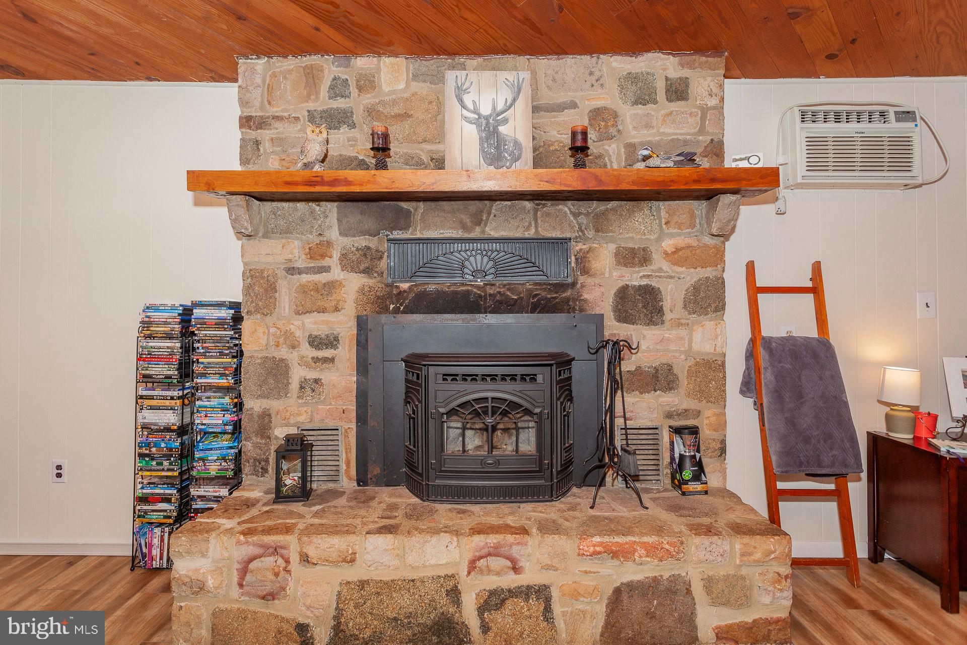 2668 Pine Grove Road Stanley, VA 22851 - Photo 19 of 35 a bedroom with a bed and a fireplace