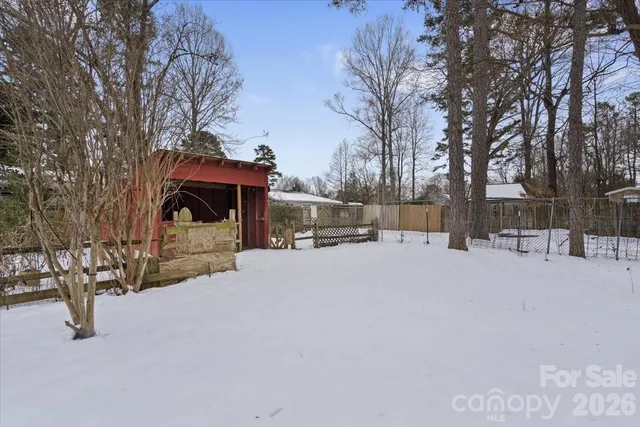 a street view covered with snow