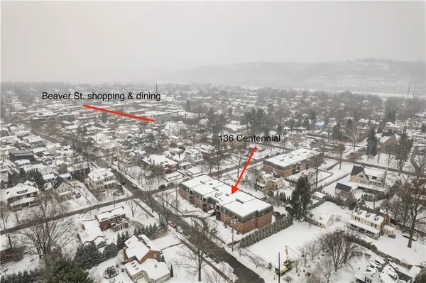 an aerial view of multiple house