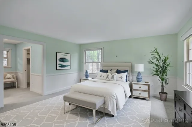 a view of an empty room and a window