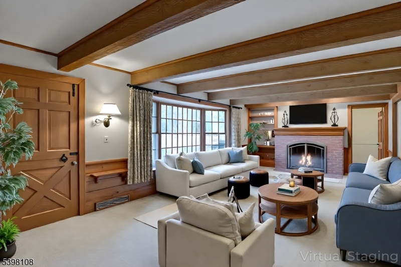 14 William Barnes Road Flemington, NJ 08822 - Photo 8 of 31 a living room with furniture a fireplace and a potted plant