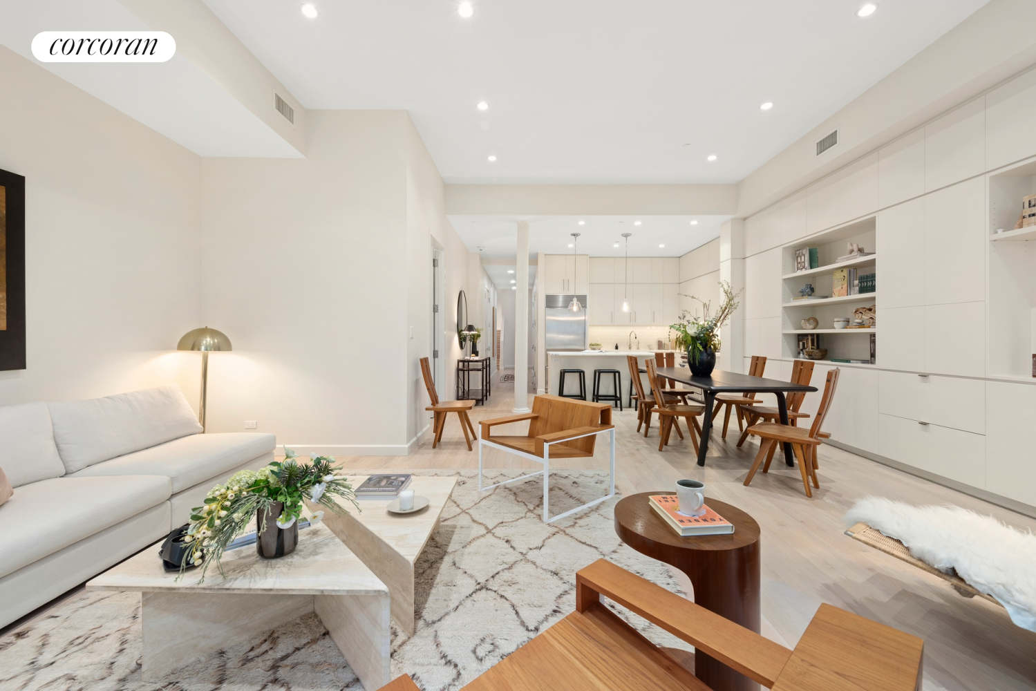 73 Worth Street, Unit 3A Manhattan, NY 10013 - Photo 7 of 18 a living room with furniture and wooden floor