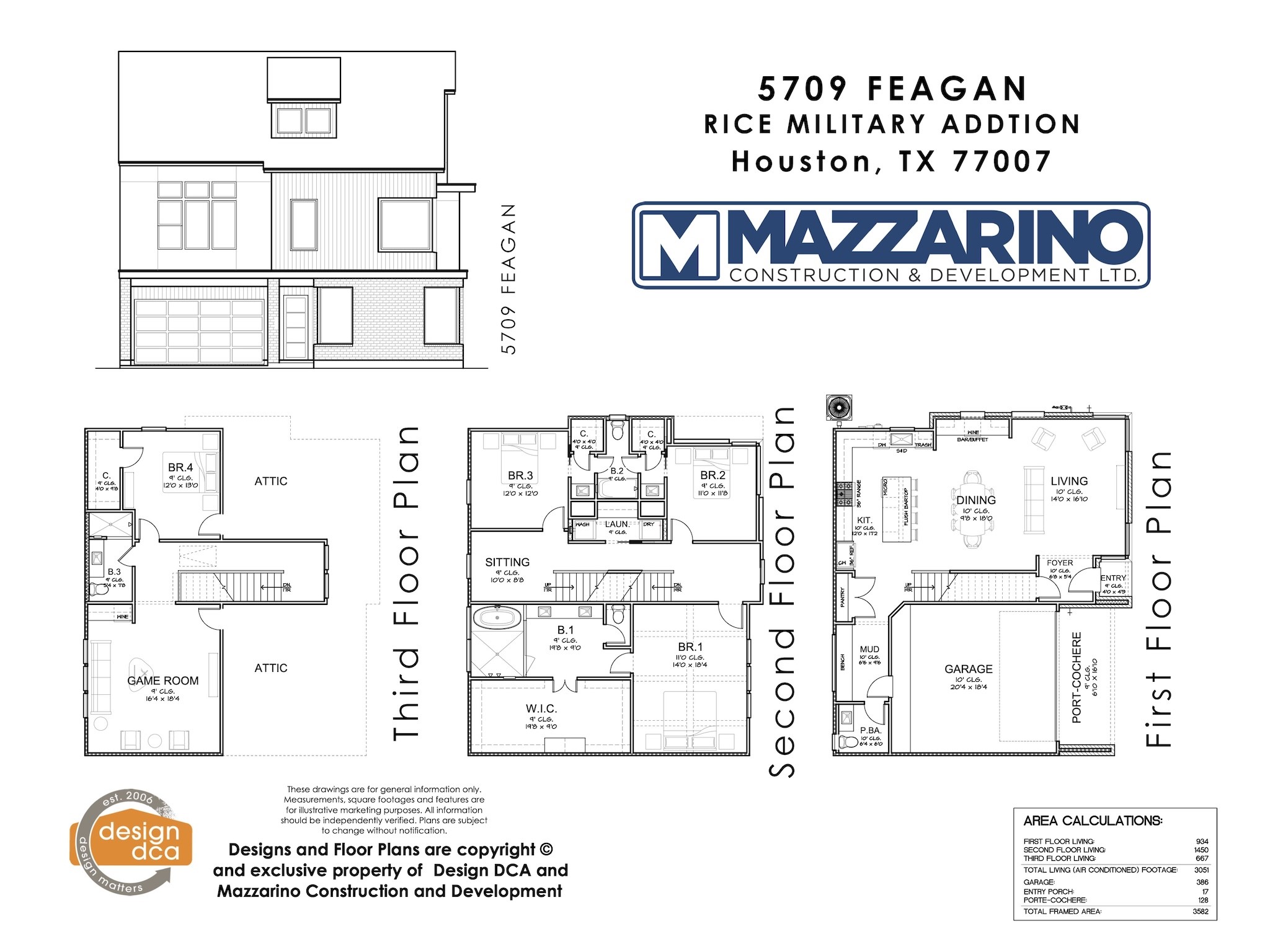 5709 Feagan Street Houston, TX 77007 - Photo 49 of 49 Please be aware that these plans are the property of the architect/builder designer that designed them not DUX Realty, Mazzarino Construction or 319 MALONE LLC. Please be aware that these plans are the property of the architect and are protected from reproduction and sharing under copyright law. These drawing are for general information only. Measurements, square footages and features are for illustrative marketing purposes. All information should be independently verified.