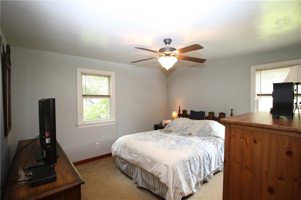 8 Momeyer Road Monongahela, PA 15063 - Photo 13 of 25 Newer Carpeting (June 2018) in 13x11 Master Bedroom w/ Attractive Ceiling Fan Light