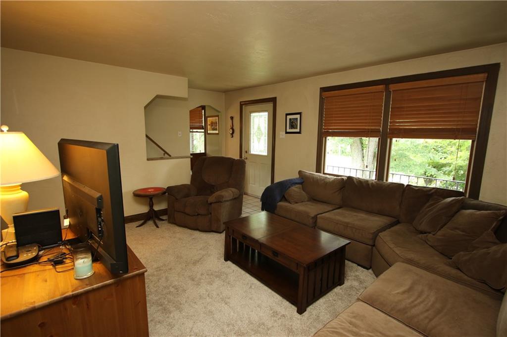 8 Momeyer Road Monongahela, PA 15063 - Photo 5 of 25 Spacious 15x13 Living Room w/ Newer Carpeting (June 2018) & Beautiful Lead Glass Front Door