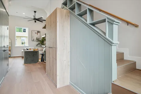 a view of a kitchen with furniture and a window