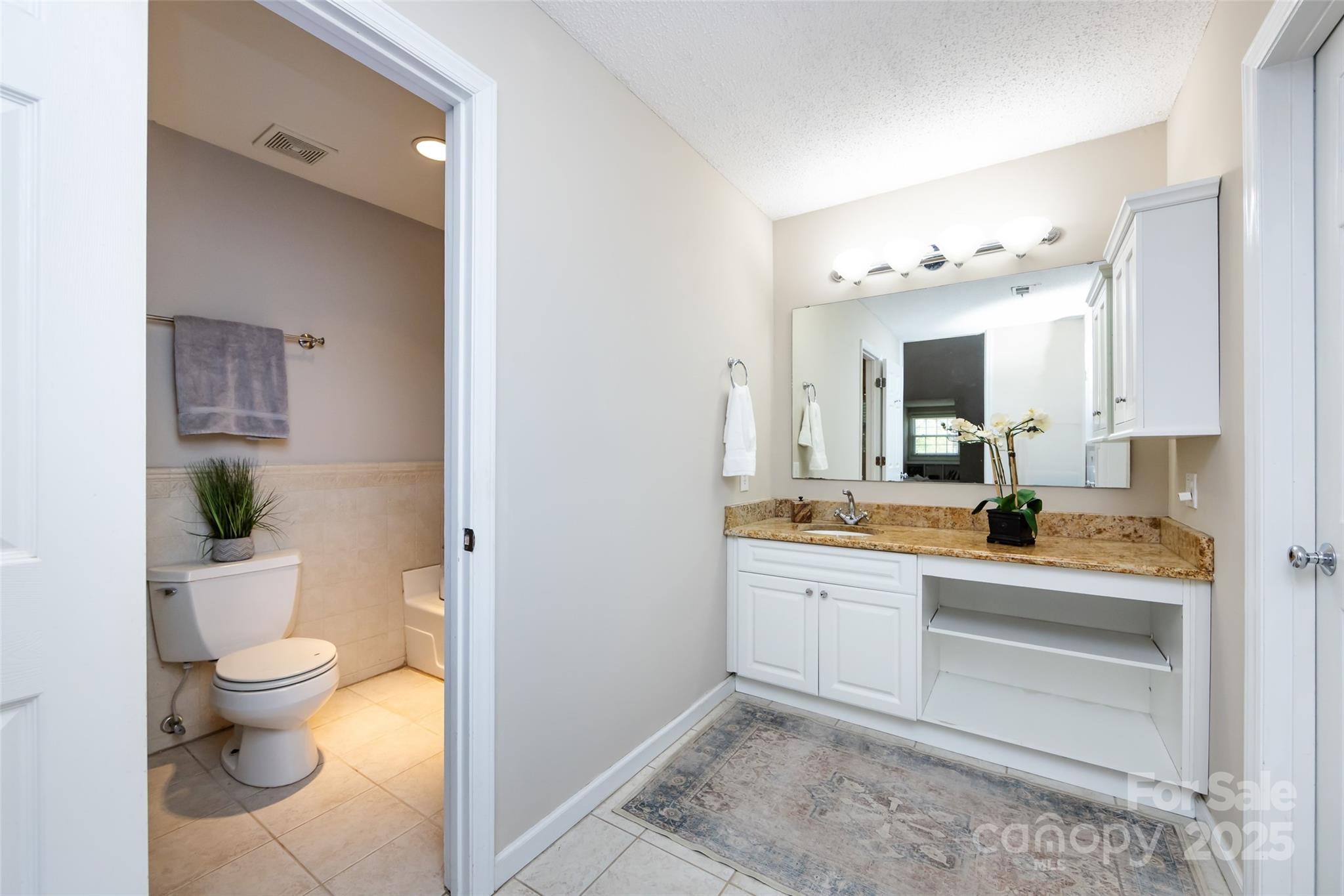 5013 Cedar Forest Drive Charlotte, NC 28226 - Photo 32 of 46 a spacious bathroom with a toilet sink and mirror