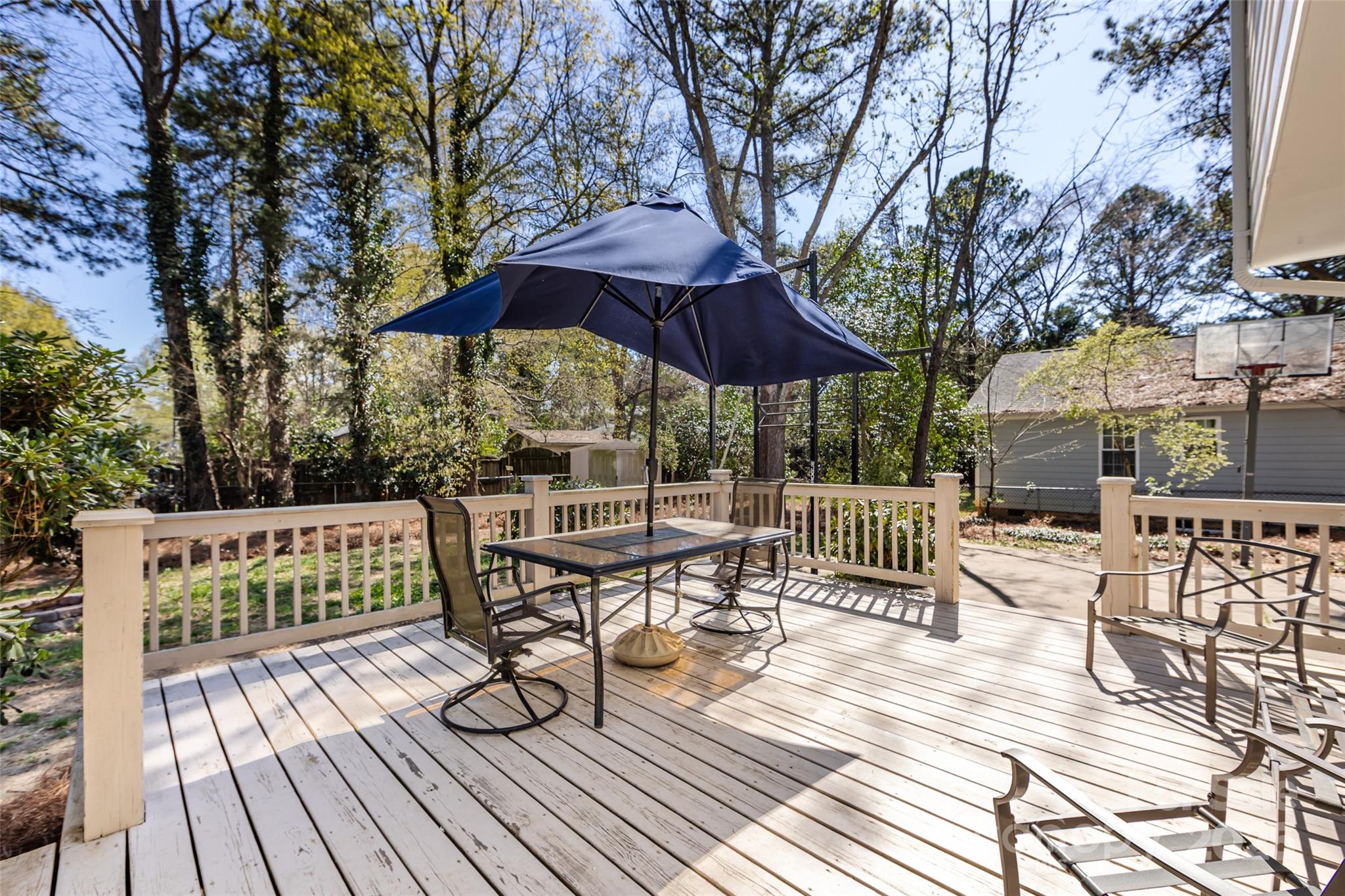 5013 Cedar Forest Drive Charlotte, NC 28226 - Photo 43 of 46 a view of backyard with seating space and trees