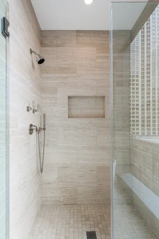a bathroom with a shower