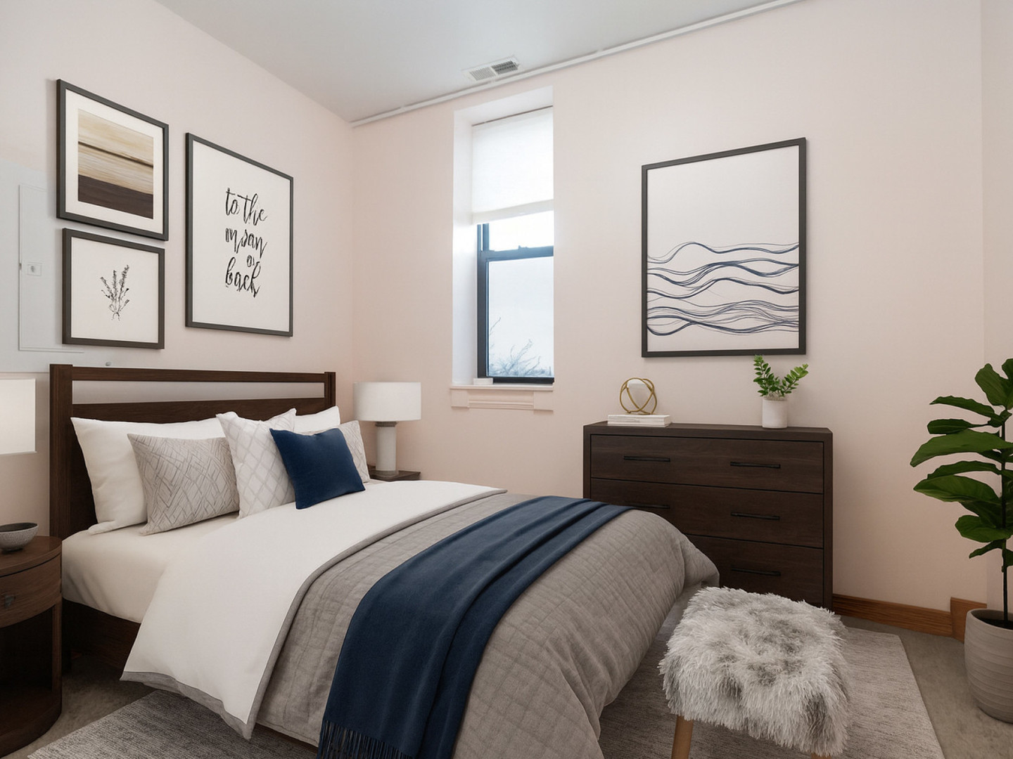 1758 West 35th Street, Unit 3R Chicago, IL 60609 - Photo 9 of 13 a bedroom with a bed and a painting on the wall