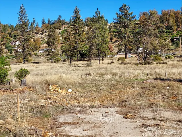 a view of a yard covered in snow
