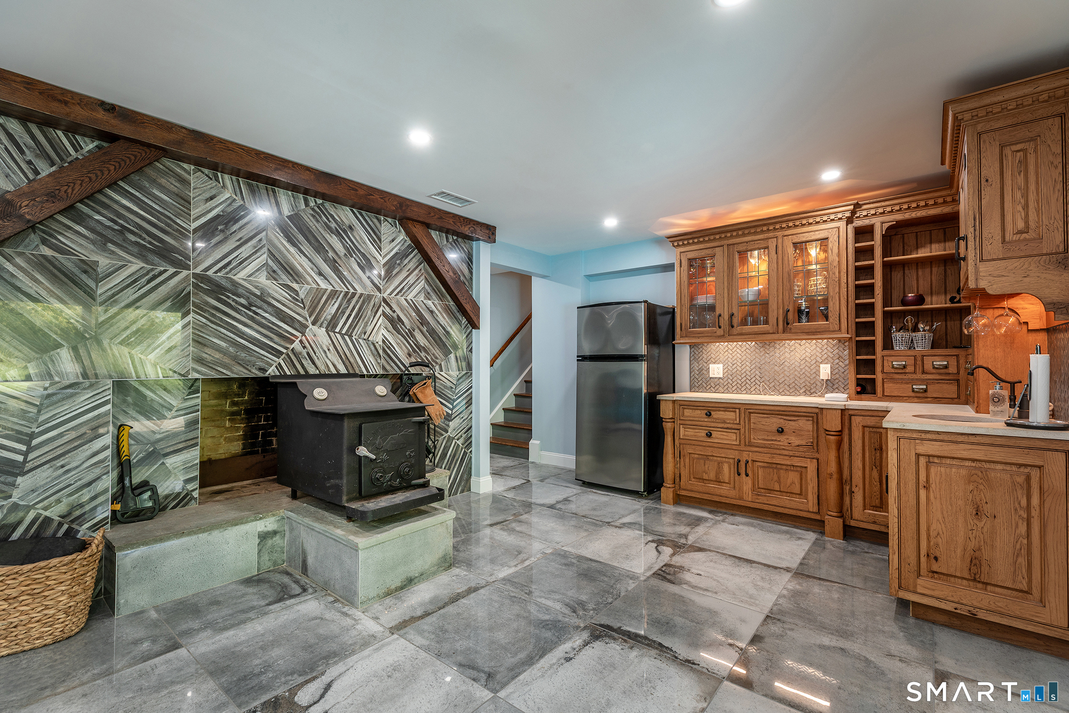 145 Pine Hill Road New Fairfield, CT 06812 - Photo 25 of 35 a kitchen with stainless steel appliances kitchen island granite countertop a refrigerator and a stove top oven
