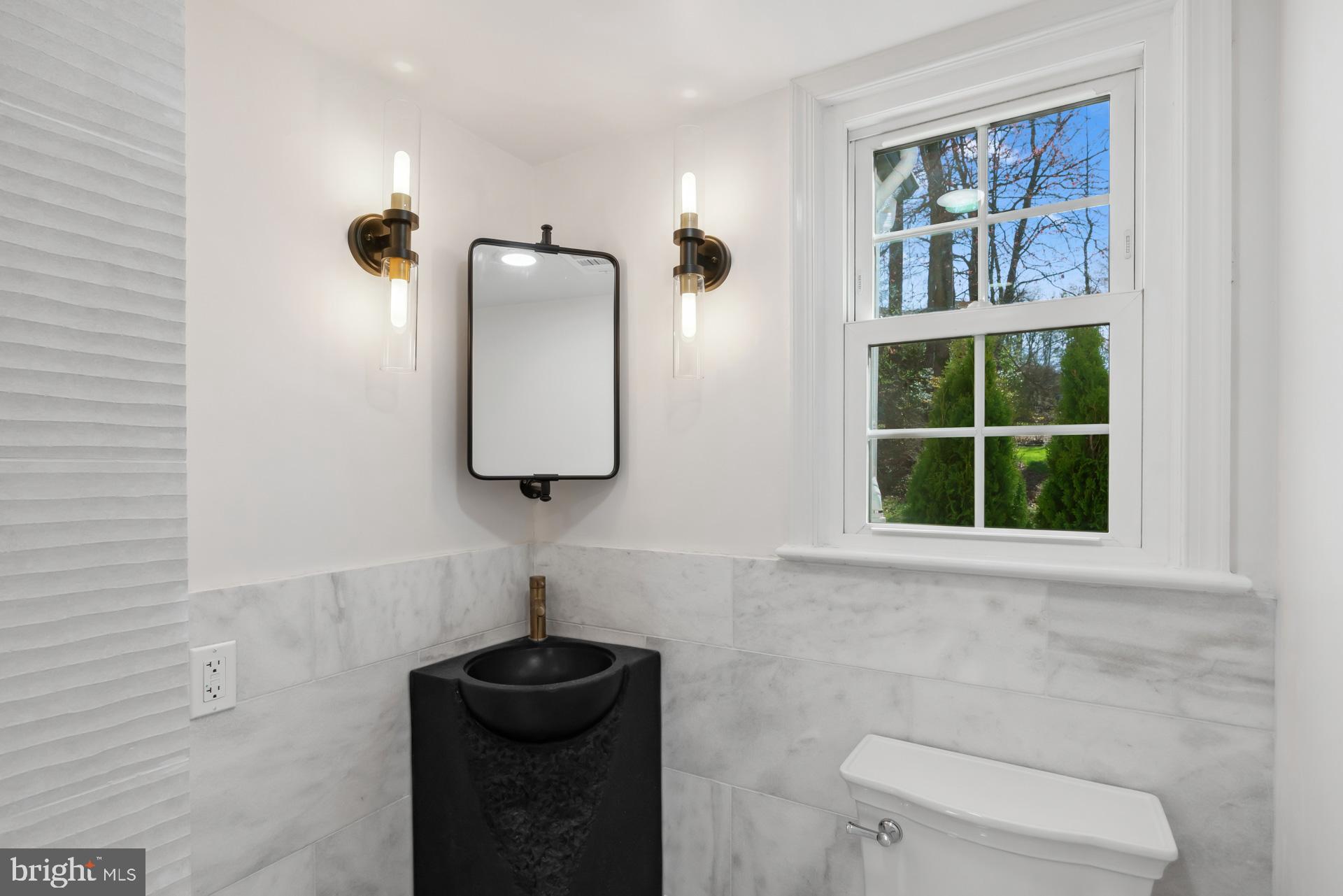 8417 Kingsgate Road Potomac, MD 20854 - Photo 32 of 61 a bathroom with a toilet a sink and mirror