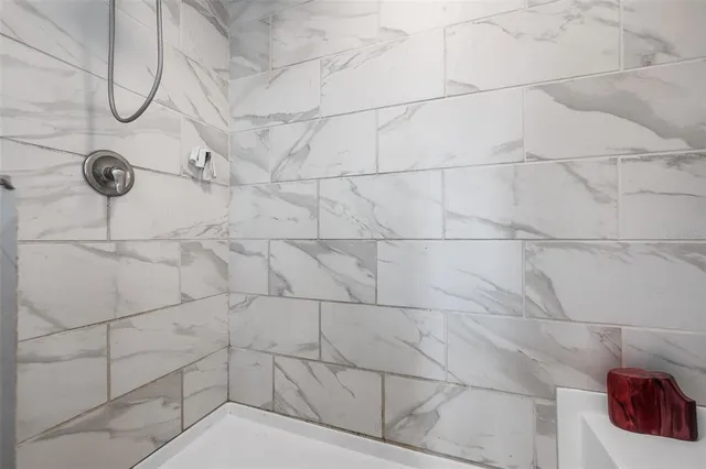 a bathroom with a shower