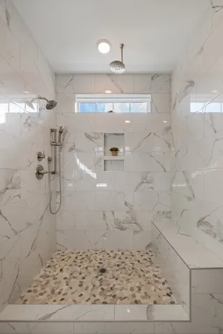 a bathroom with a shower