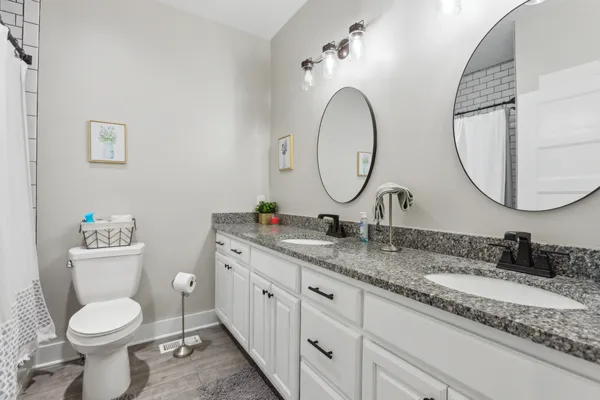 a bathroom with a toilet a sink and a mirror