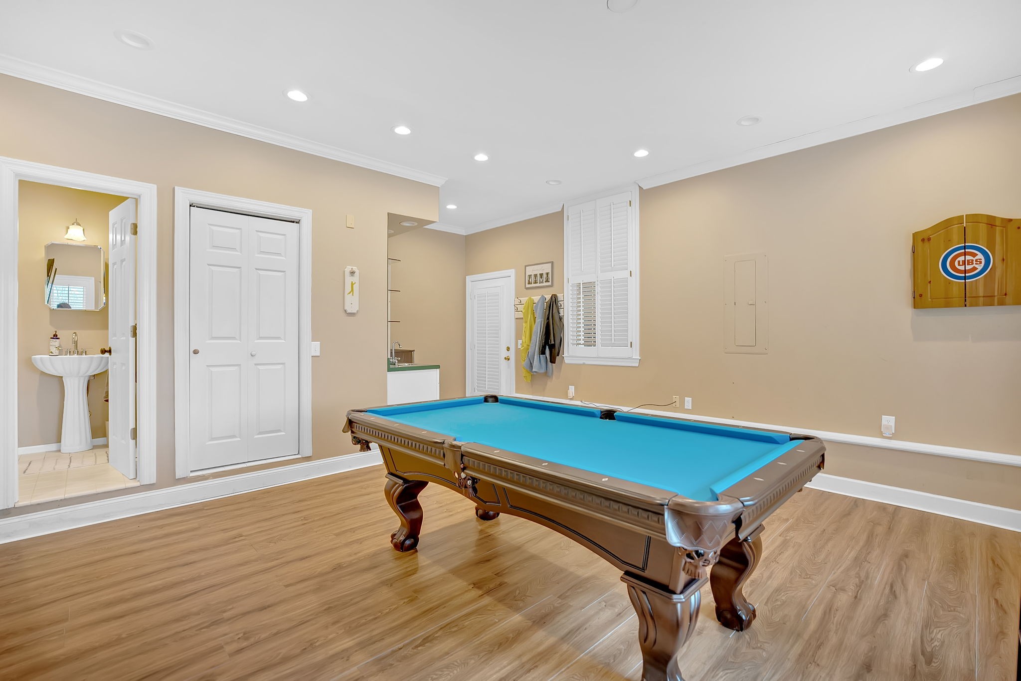 2115 Battleground Drive Murfreesboro, TN 37129 - Photo 23 of 40 a room with furniture pool table wooden floor and windows