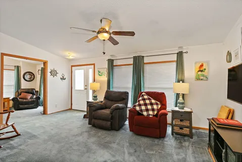 a living room with furniture