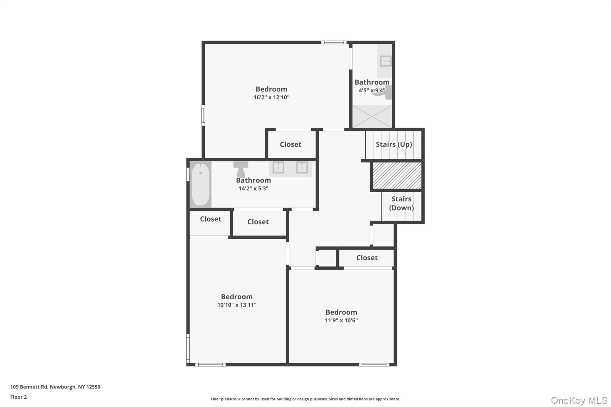 109 Bennett Road Newburgh, NY 12550 - Photo 37 of 41 2nd Floor: Bedroom 1 En-suite Bathroom, Bedroom 2-3, Full Bathroom, Laundry Area