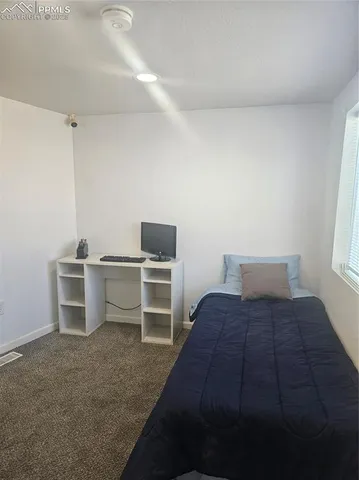 a bed room with a bed and television