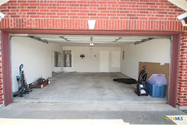 a view of a room with windows