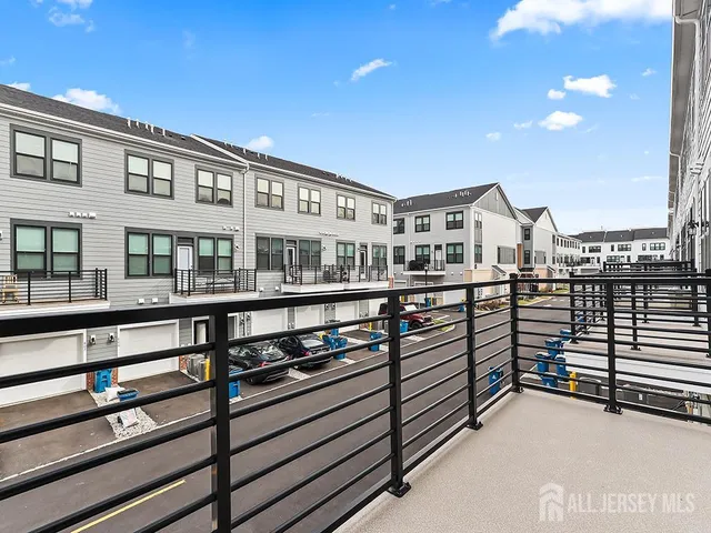 a view of a building from a balcony