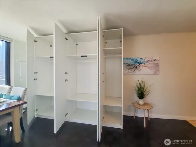 a view of a bathroom with a shower