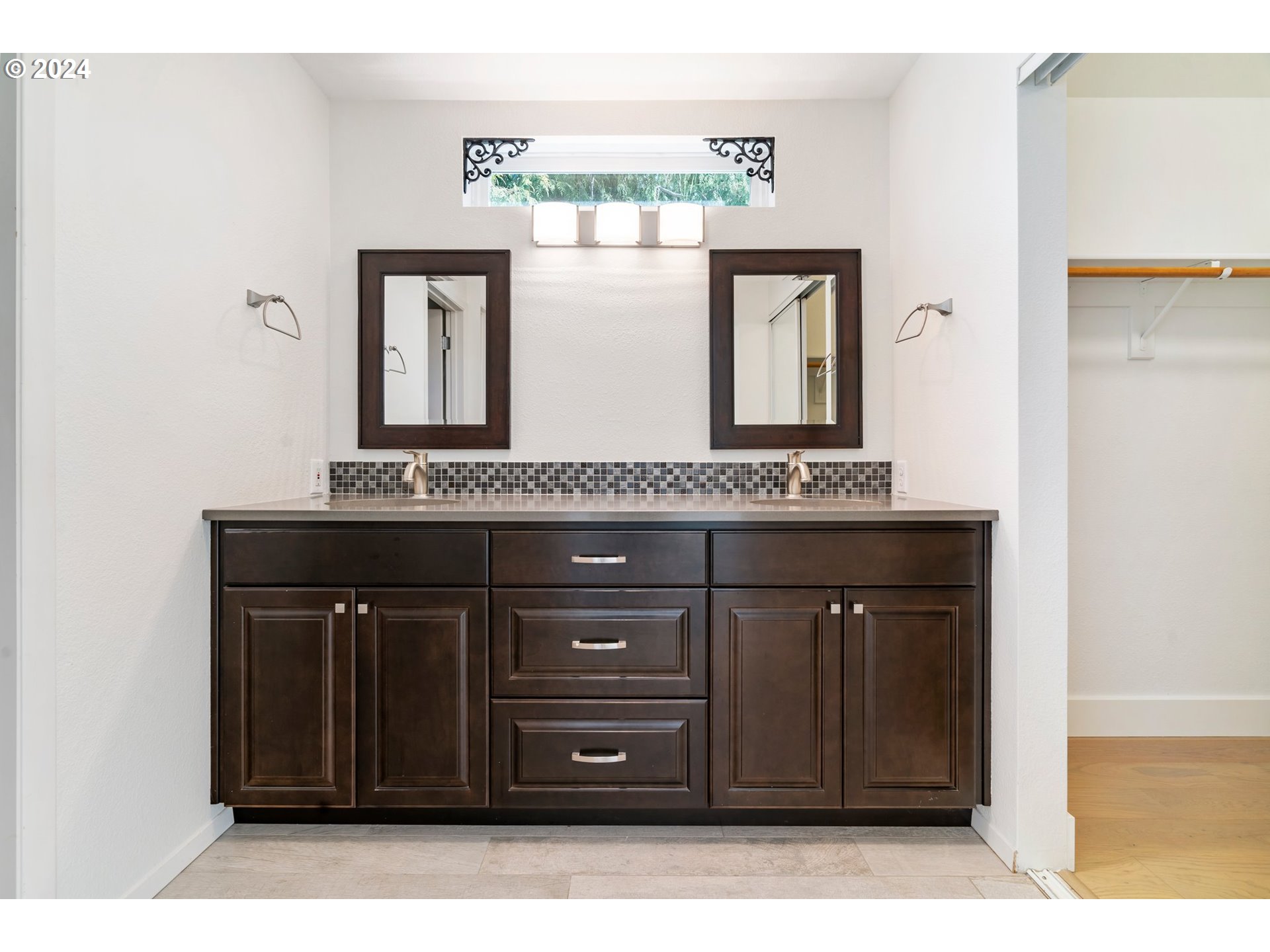 5225 Jean Road, Unit 501 Lake Oswego, OR 97035 - Photo 17 of 38 a bathroom with a granite countertop sink and a mirror